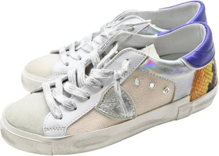 Philippe Model Animalier Lage Sneakers Wit Violet Multicolor Dames