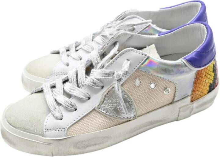 Philippe Model Animalier Lage Sneakers Wit Violet Multicolor Heren