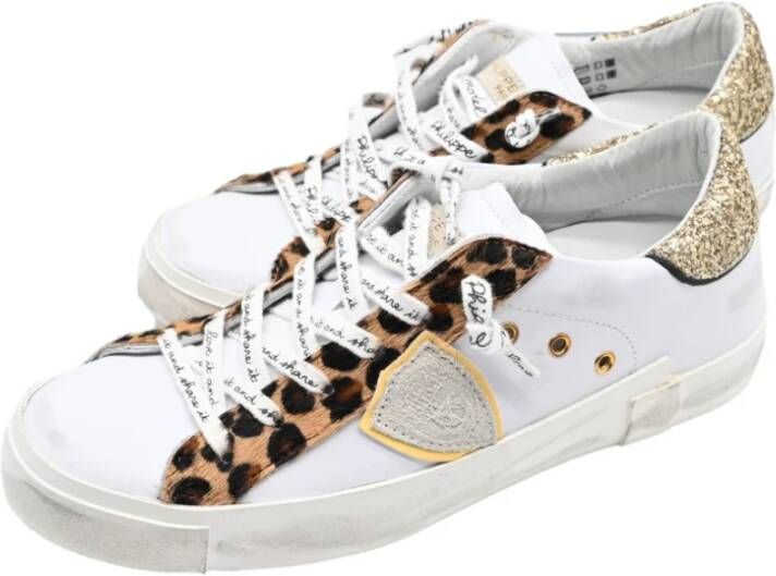 Philippe Model Animalier Sneakers Wit Print White Dames