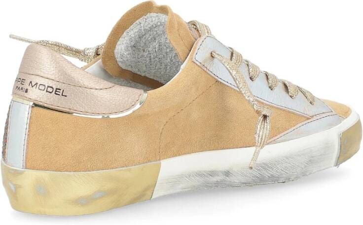 Philippe Model Animalier Strass Beige Sneaker Paris X Brown Dames