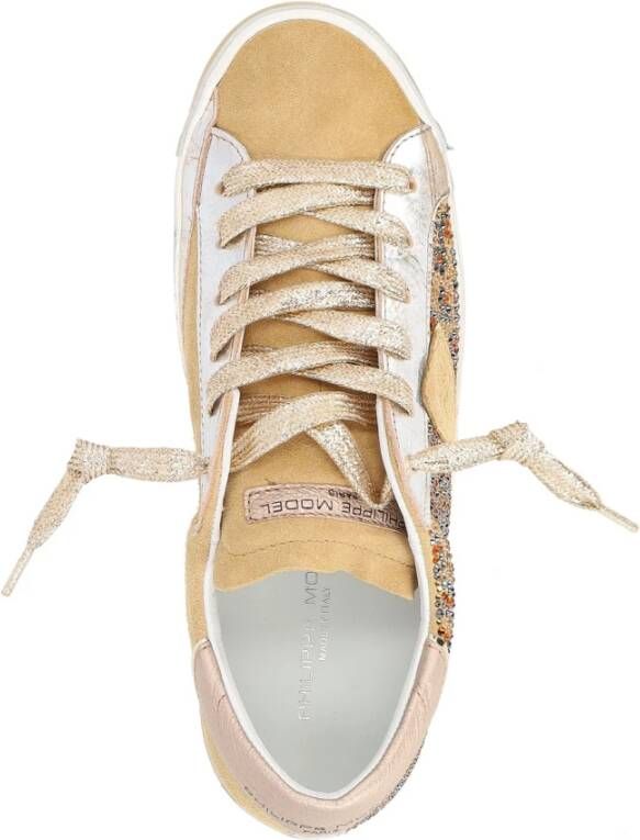 Philippe Model Animalier Strass Beige Sneaker Paris X Brown Dames