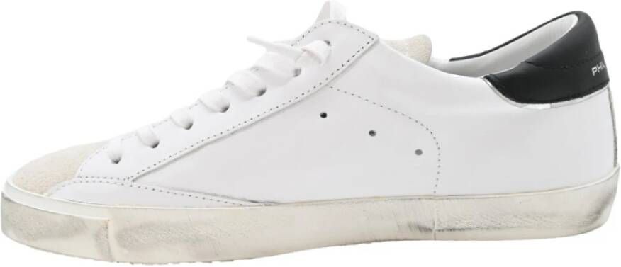 Philippe Model Basis lage herensneakers in wit zwart White Heren