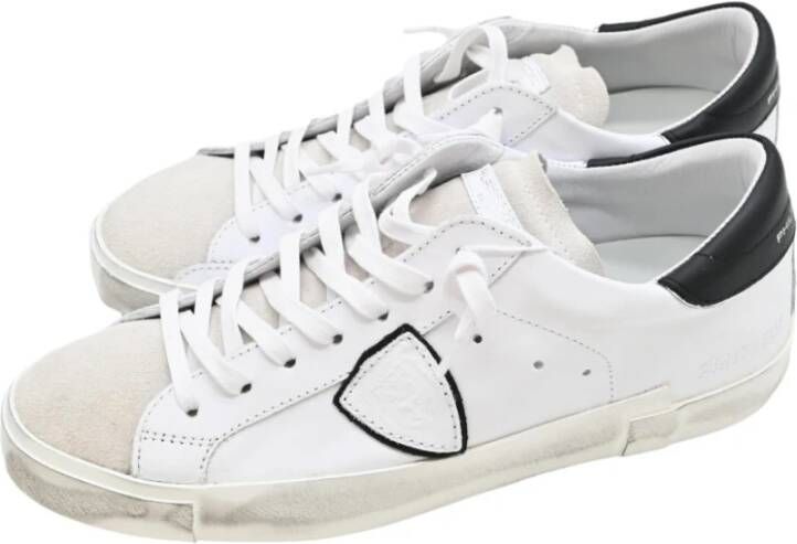 Philippe Model Basis lage herensneakers in wit zwart White Heren