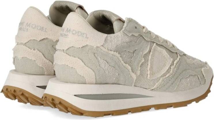 Philippe Model Beige Denim Sneaker met Metalen Details Beige Dames