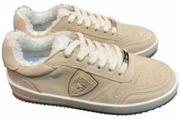 Philippe Model Beige Low-Top Eco-Fur Sneakers Beige Dames