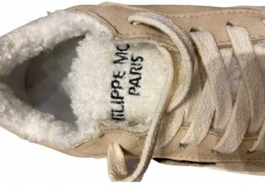 Philippe Model Beige Low-Top Eco-Fur Sneakers Beige Dames