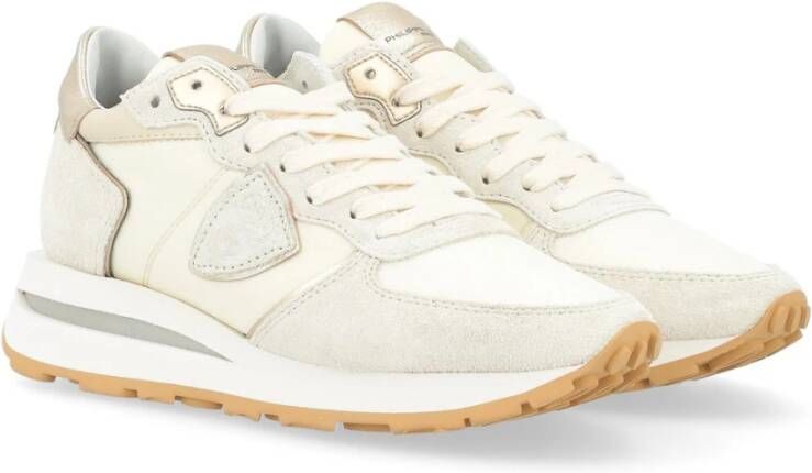 Philippe Model Beige Suède en Mesh Sneaker Beige Dames