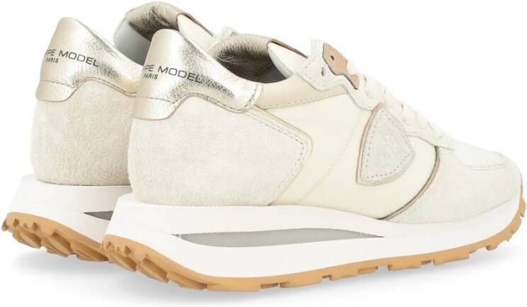 Philippe Model Beige Suède en Mesh Sneaker Beige Dames