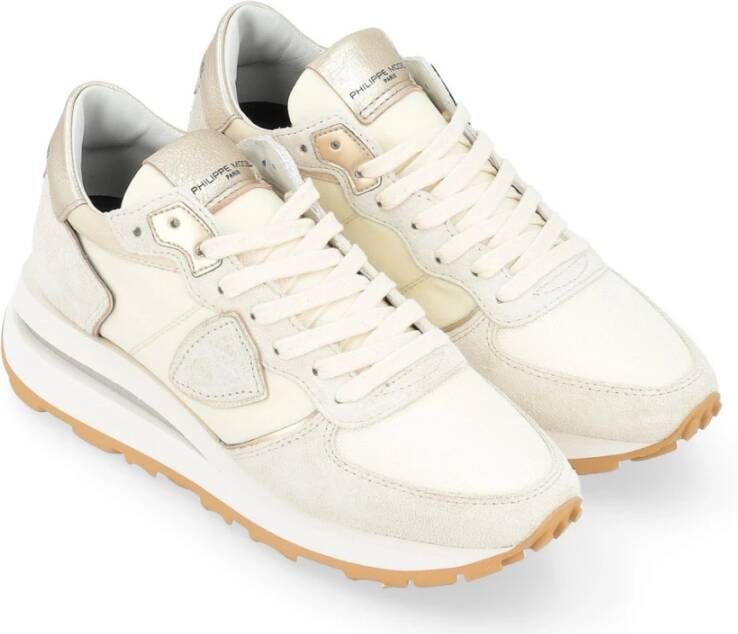 Philippe Model Beige Suède en Mesh Sneaker Beige Dames