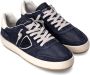 Philippe Model Blauw Navy Leren Sneakers met Witte Spoiler Blue Heren - Thumbnail 6