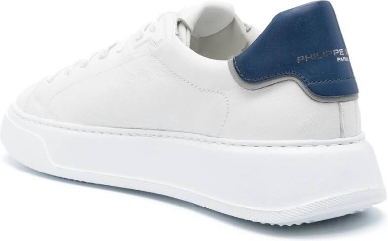 Philippe Model Blauwe Contrast Sneaker met Memory Foam White Heren