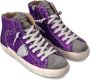 Philippe Model Blauwe Glitter Hoge Sneakers Purple Dames - Thumbnail 2