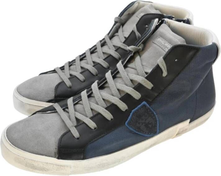 Philippe Model Blauwe Hoge Top Sneakers Mixage Stijl Blue Heren