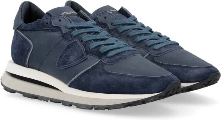 Philippe Model Blauwe Lage Top Sneakers Tropez Stijl Blue Heren