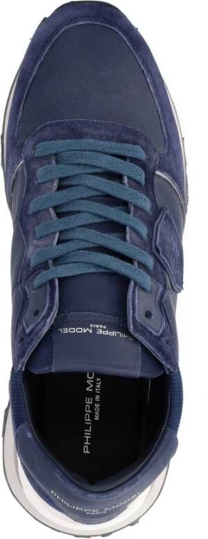 Philippe Model Blauwe Lage Top Sneakers Tropez Stijl Blue Heren