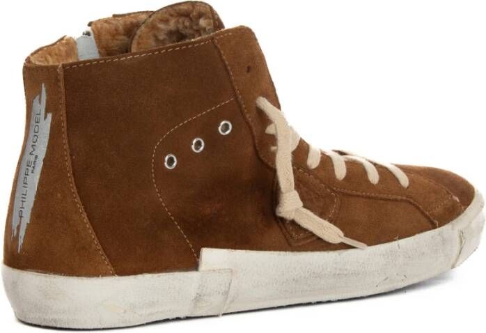 Philippe Model Bruin Leren Sneaker Platte Schoenen Brown Heren