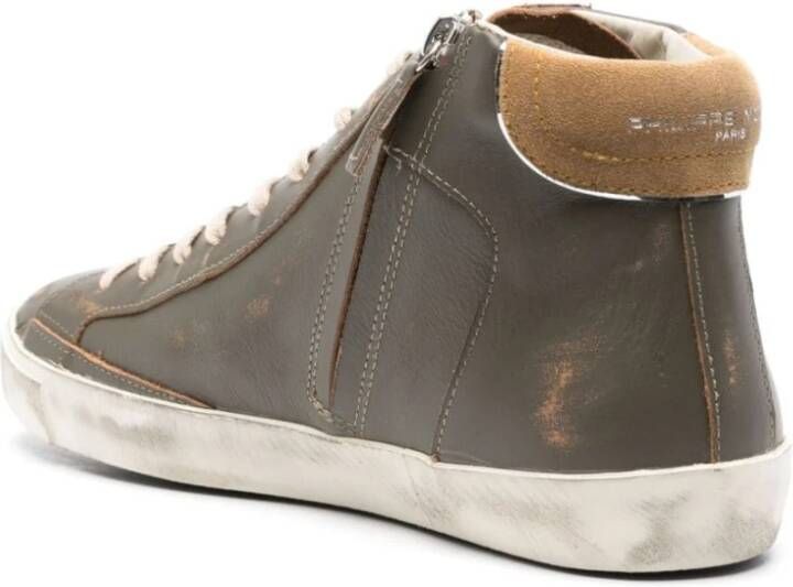 Philippe Model Bruine Kalf Sneaker Gray Heren