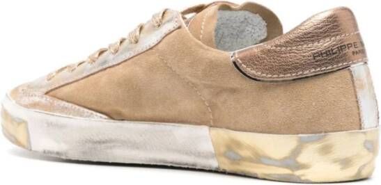 Philippe Model Bruine Sneakers met Gouden Dierenmotief Brown Dames