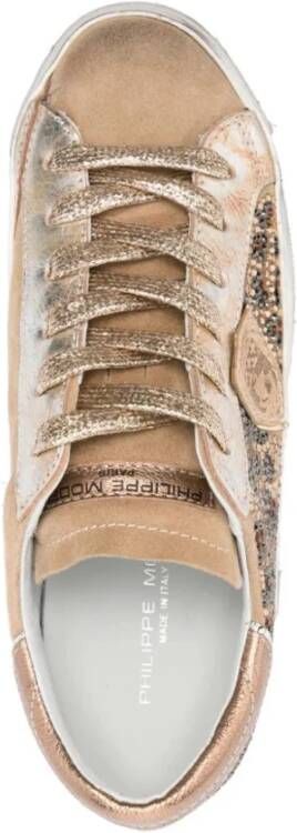 Philippe Model Bruine Sneakers met Gouden Dierenmotief Brown Dames