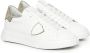 Philippe Model Canvas Leren Sneakers Wit Groen White Heren - Thumbnail 8