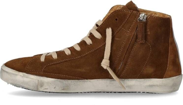 Philippe Model Cognac Bont High-Top Sneaker Brown Heren