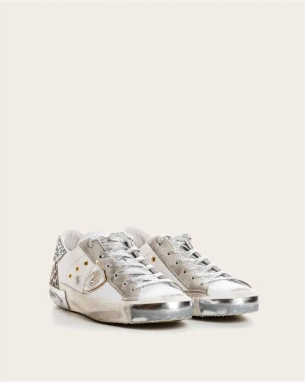 Philippe Model Dierenprint Kristal Leren Sneakers White Dames