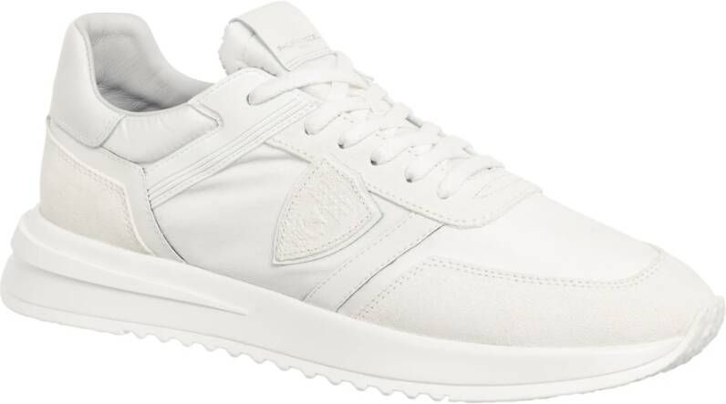 Philippe Model Eenvoudige Sneakers met Vetersluiting White Heren