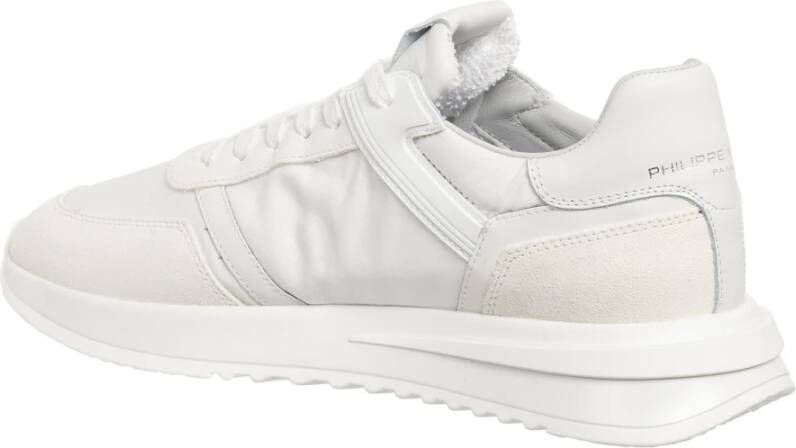 Philippe Model Eenvoudige Sneakers met Vetersluiting White Heren