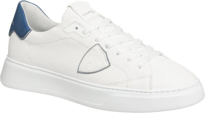 Philippe Model Eenvoudige Temple Sneakers met Vetersluiting White Heren