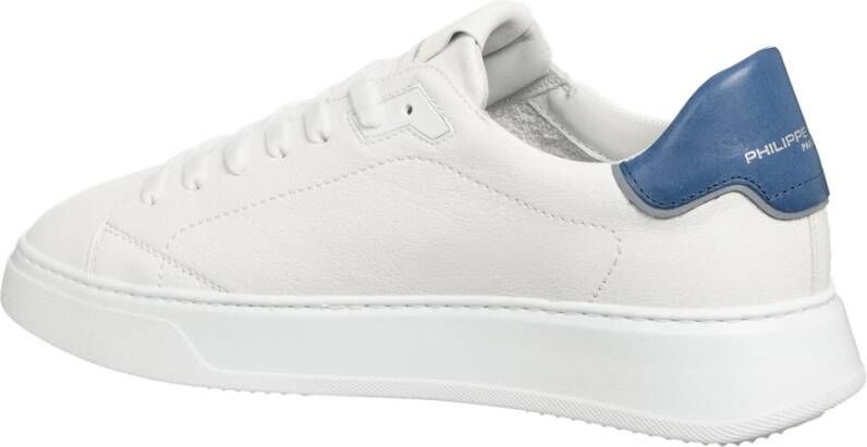 Philippe Model Eenvoudige Temple Sneakers met Vetersluiting White Heren