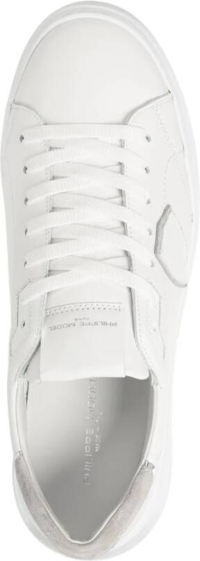 Philippe Model Eenvoudige Temple Sneakers met Vetersluiting White Heren