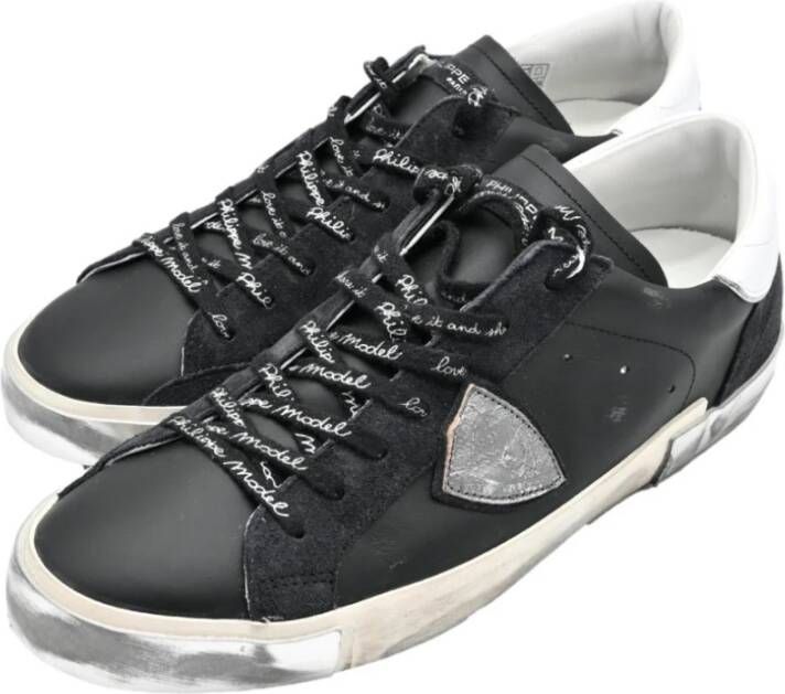 Philippe Model Foxy Gelamineerde Lage Sneakers Black Heren