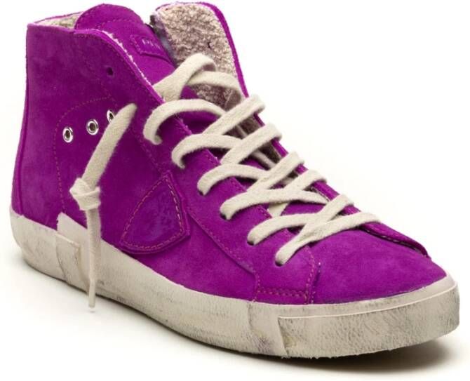 Philippe Model Fuchsia High Top Sneakers Purple Dames