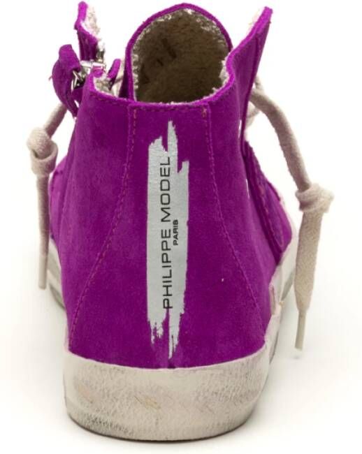 Philippe Model Fuchsia High Top Sneakers Purple Dames