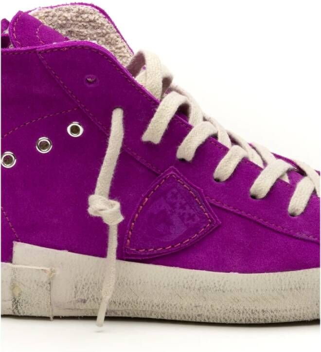 Philippe Model Fuchsia High Top Sneakers Purple Dames