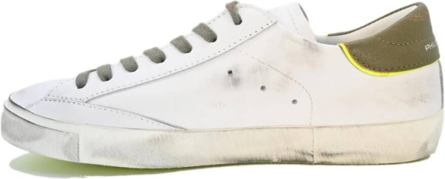 Philippe Model Geborduurde lage top sneakers in wit White Heren