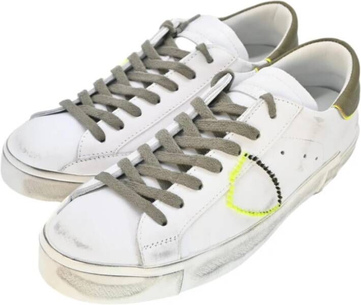 Philippe Model Geborduurde lage top sneakers in wit White Heren