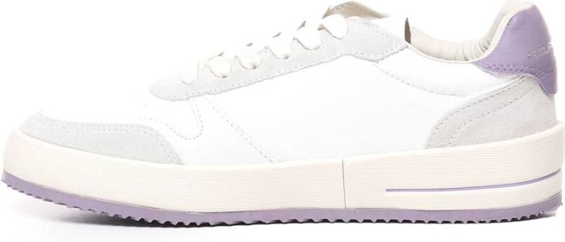 Philippe Model Geperforeerde kalfsleren sneakers Wit Lila White Dames