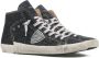 Philippe Model Zwarte Hoge Sneakers Leer Suède Glitter Black Dames - Thumbnail 3