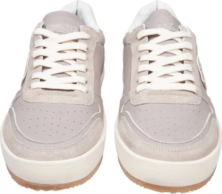 Philippe Model Grijze Leren Sneakers Veterschoenen Schoenen Beige Heren