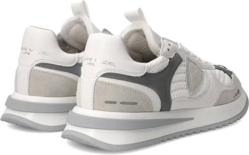 Philippe Model Grijze Sneakers met Leer en Stof Gray Heren