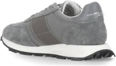 Philippe Model Grijze Sneakers met Logo-details Gray Heren