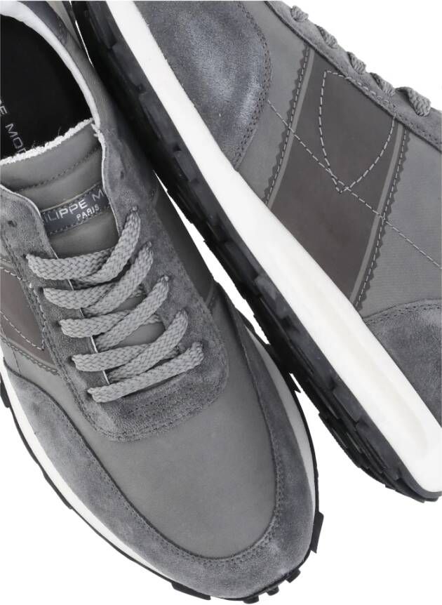 Philippe Model Grijze Sneakers met Logo-details Gray Heren