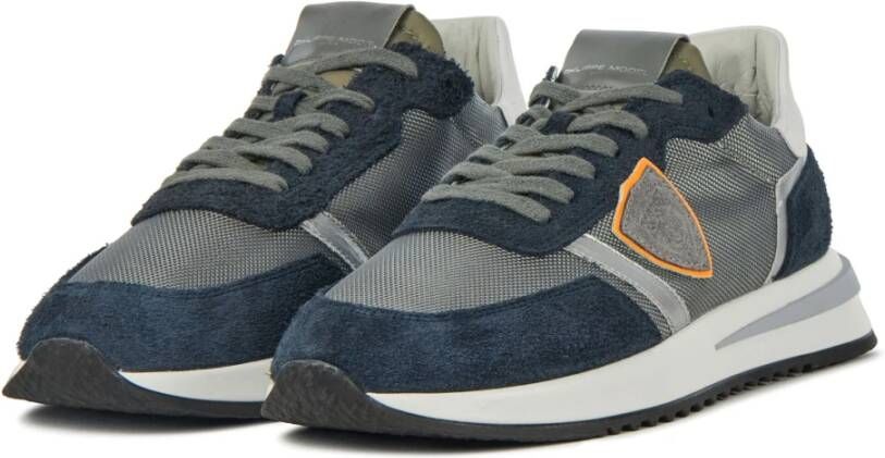 Philippe Model Grijze Suede Sneakers Grijs Heren