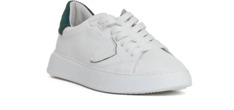 Philippe Model Groene Velvet Temple Sneakers White Heren