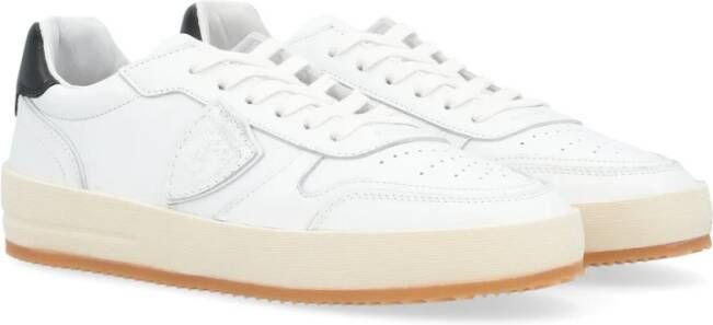 Philippe Model Heren Nice Leren Sneaker Wit Zwart White Heren