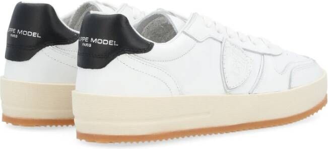 Philippe Model Heren Nice Leren Sneaker Wit Zwart White Heren