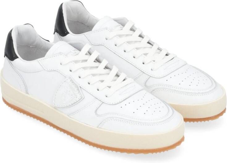 Philippe Model Heren Nice Leren Sneaker Wit Zwart White Heren