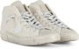 Philippe Model Hoge leren en nepbont sneakers Beige Dames - Thumbnail 4