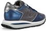 Philippe Model Hoge sneakers van leer en stof Blue Dames - Thumbnail 4